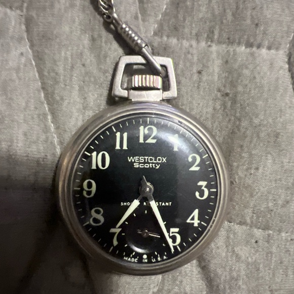 Westclox Scotty Black Pocket Watch